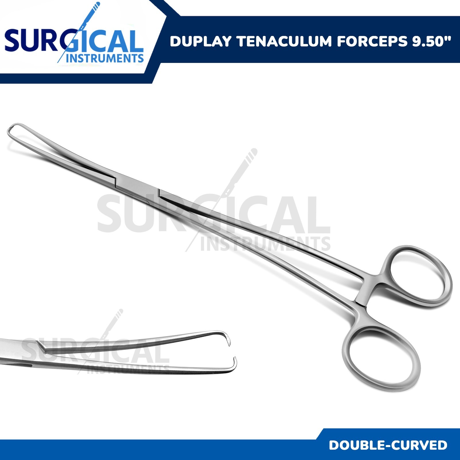 Duplay Tenaculum Forceps 9.50″ Double Curved Gynecology Surgical German Grade