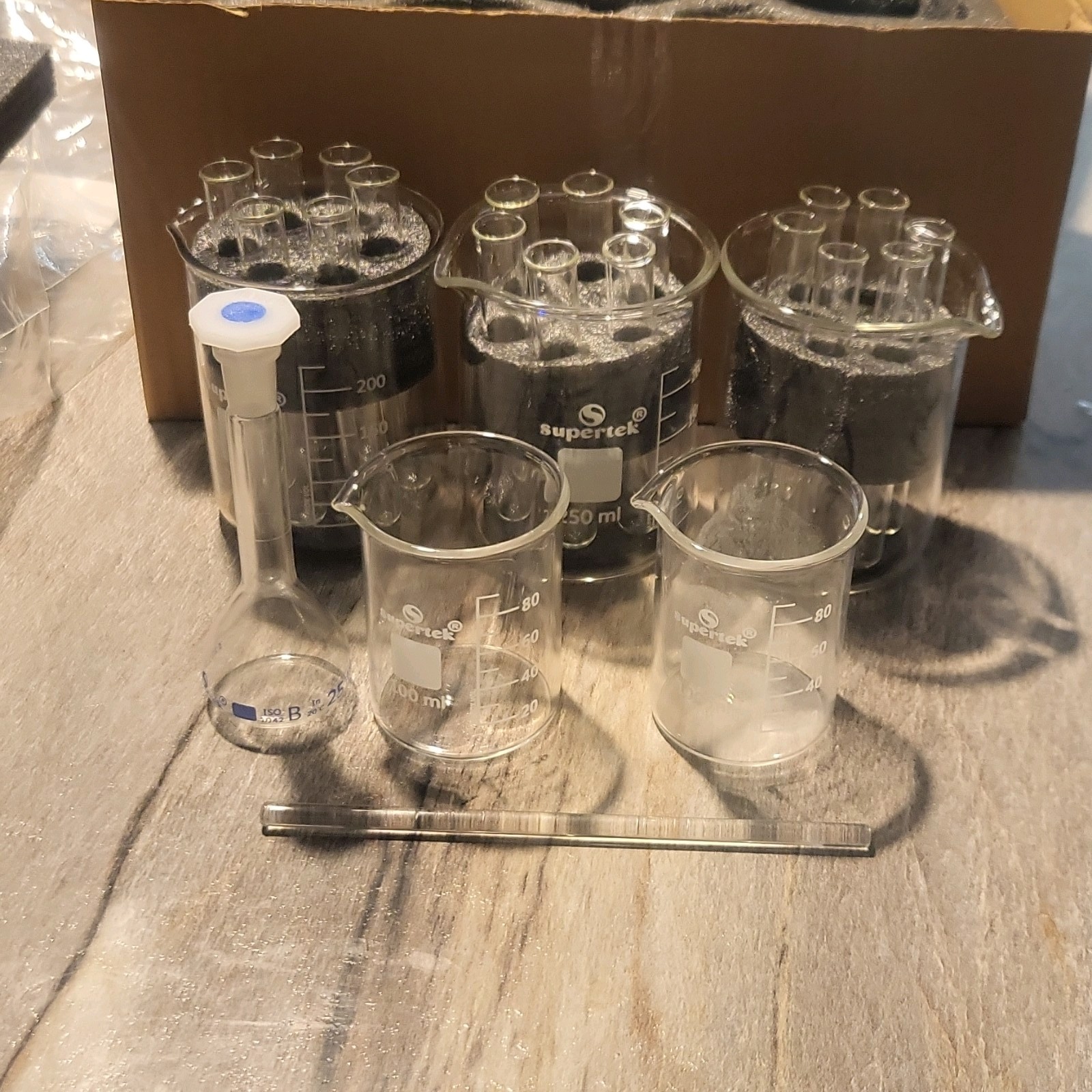 Supertek Basic Lab Glassware Expanded Set 250mL Glass Beakers 21-0702-00-01