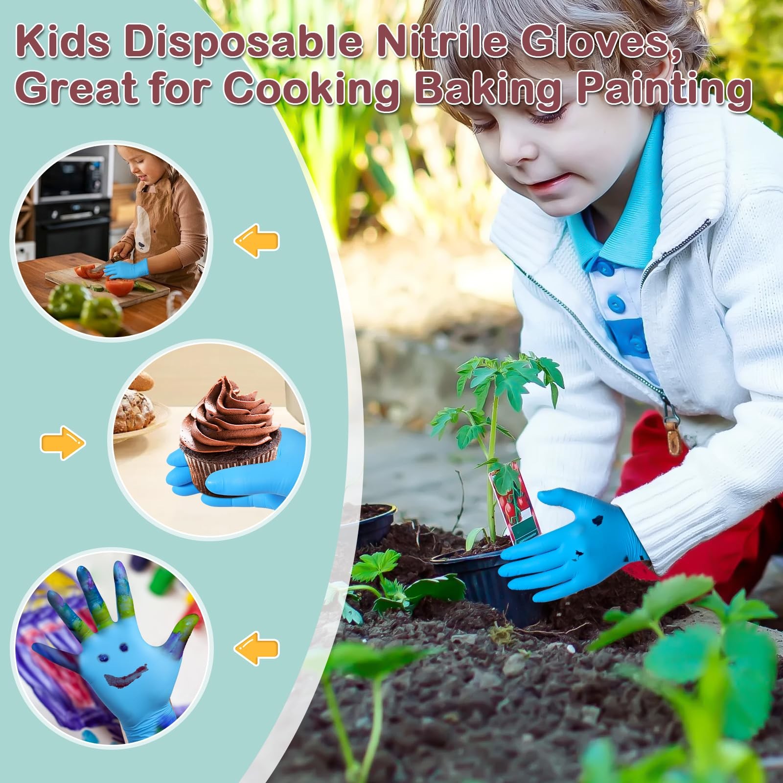 Disposable Nitrile Gloves for Children 4-10 Years – Latex and Powder Free, Su…