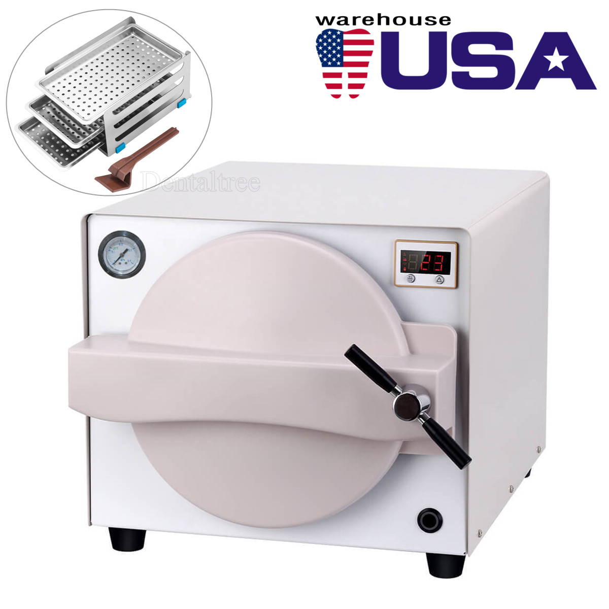 18L Dental Lab Autoclave Steam Sterilizer Automatic Sterilization Equipment US