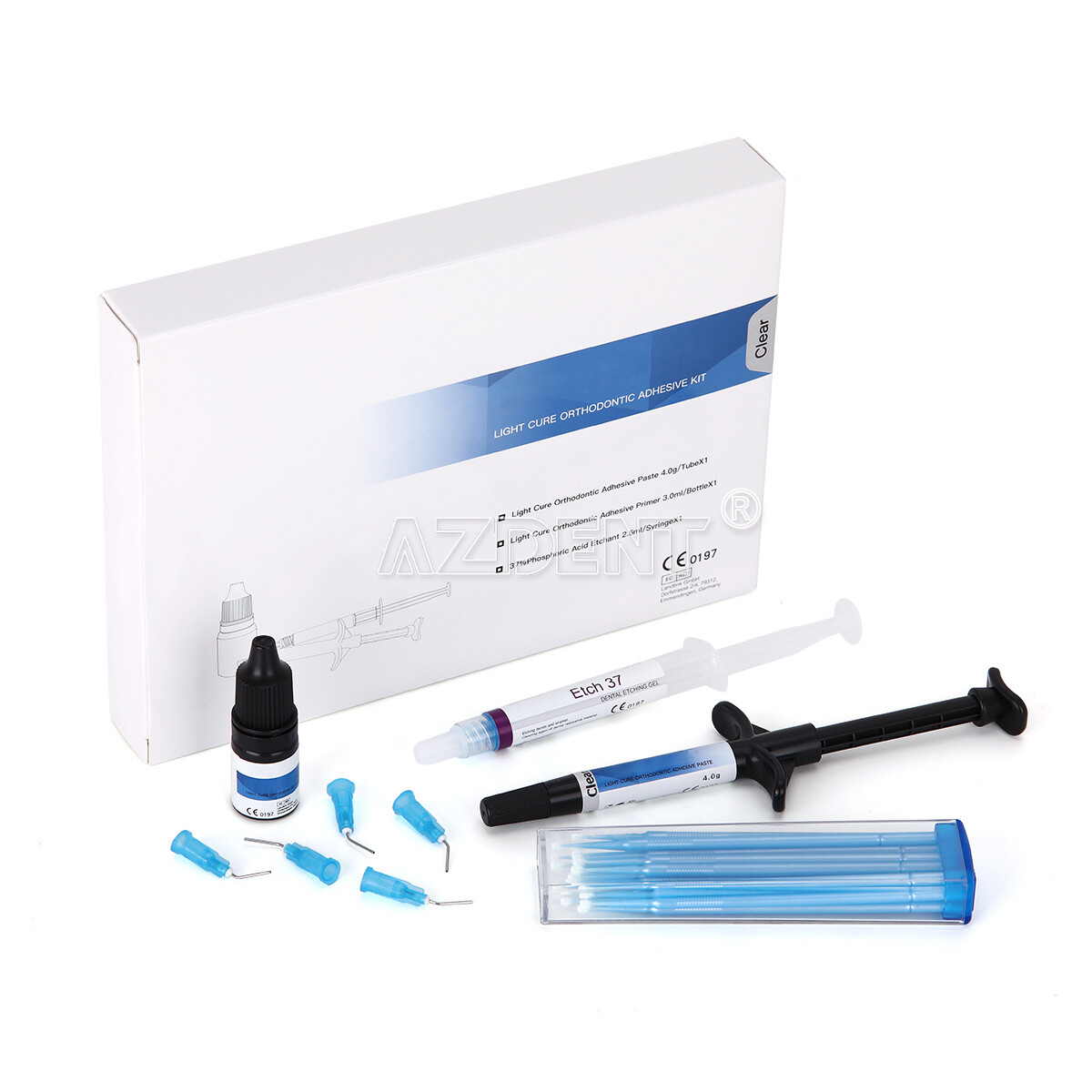 AZDENT Dental Orthodontic Brackets Braces Mini Roth.022 /Light Cure Adhesive Kit