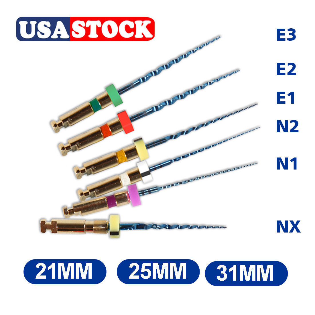 21mm 25mm 31mm Dental Endo Rotary Files NITI Endodontic Files Tips SANDENT ns