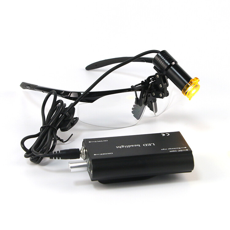 5W LED Dental Metal Clip-on Head Light with Filter & Belt Clip Black US STOCK