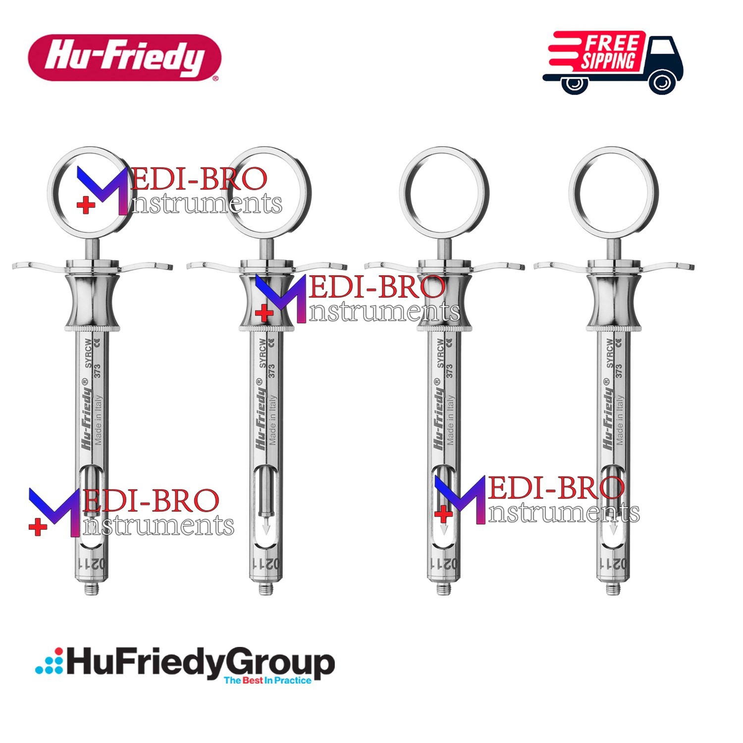 4 Pcs Hu-Friedy Dental Anesthetic Aspirating 1.8ml Syringe SYRCW