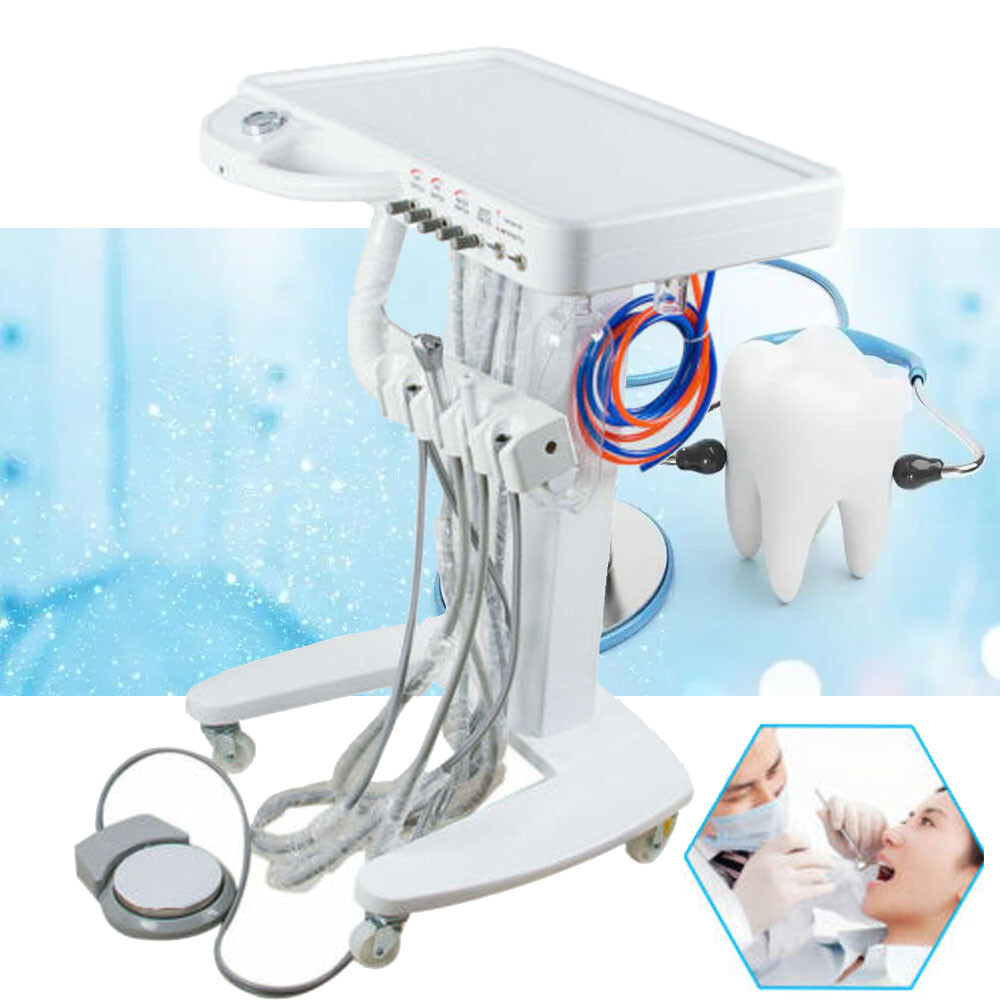 Dental Portable Delivery Unit Treatment Syringe Suction Turbine Air Compressor