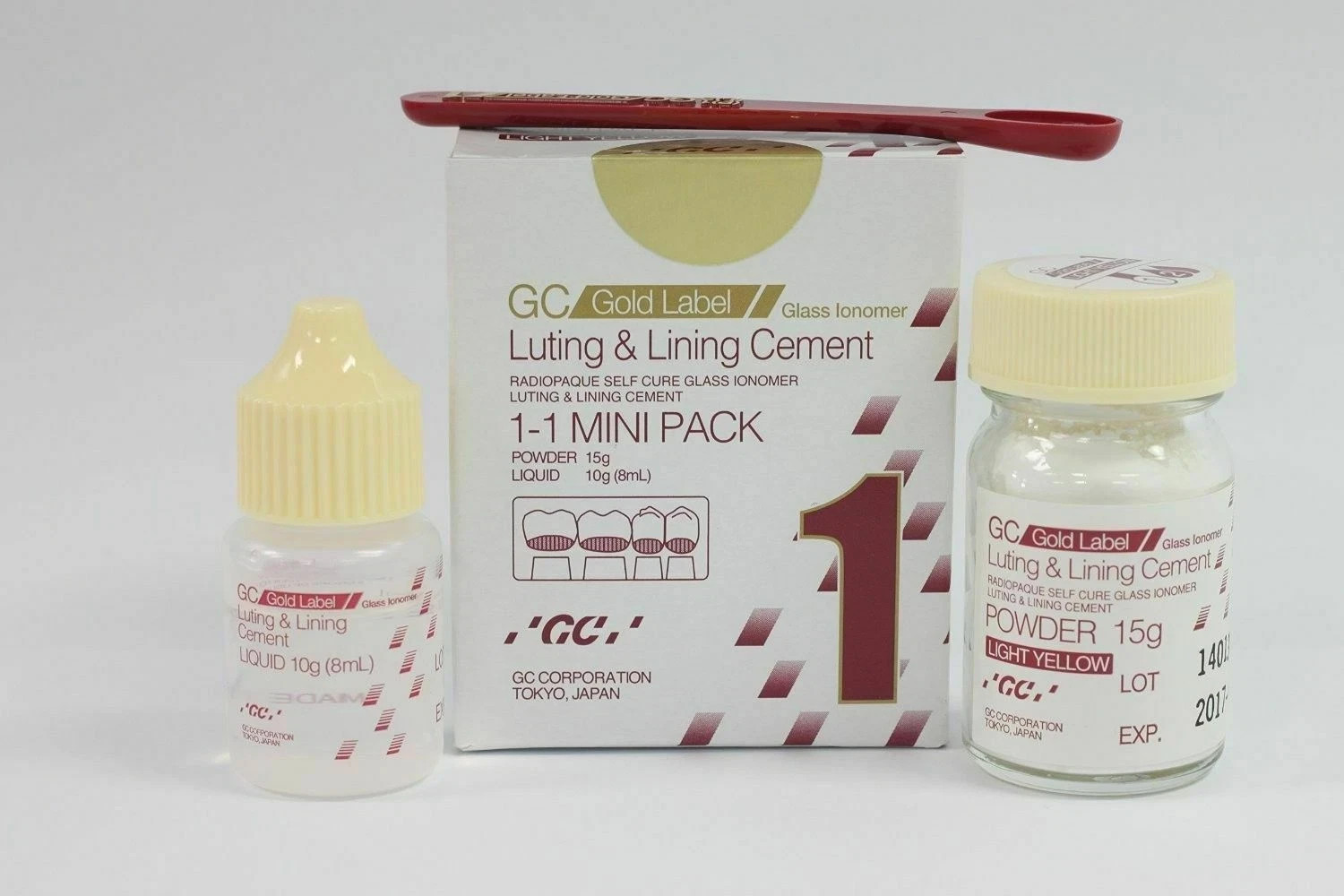 GC Gold Label 1 Glass Ionomer Luting & Lining Cement Mini Pack Long Exp