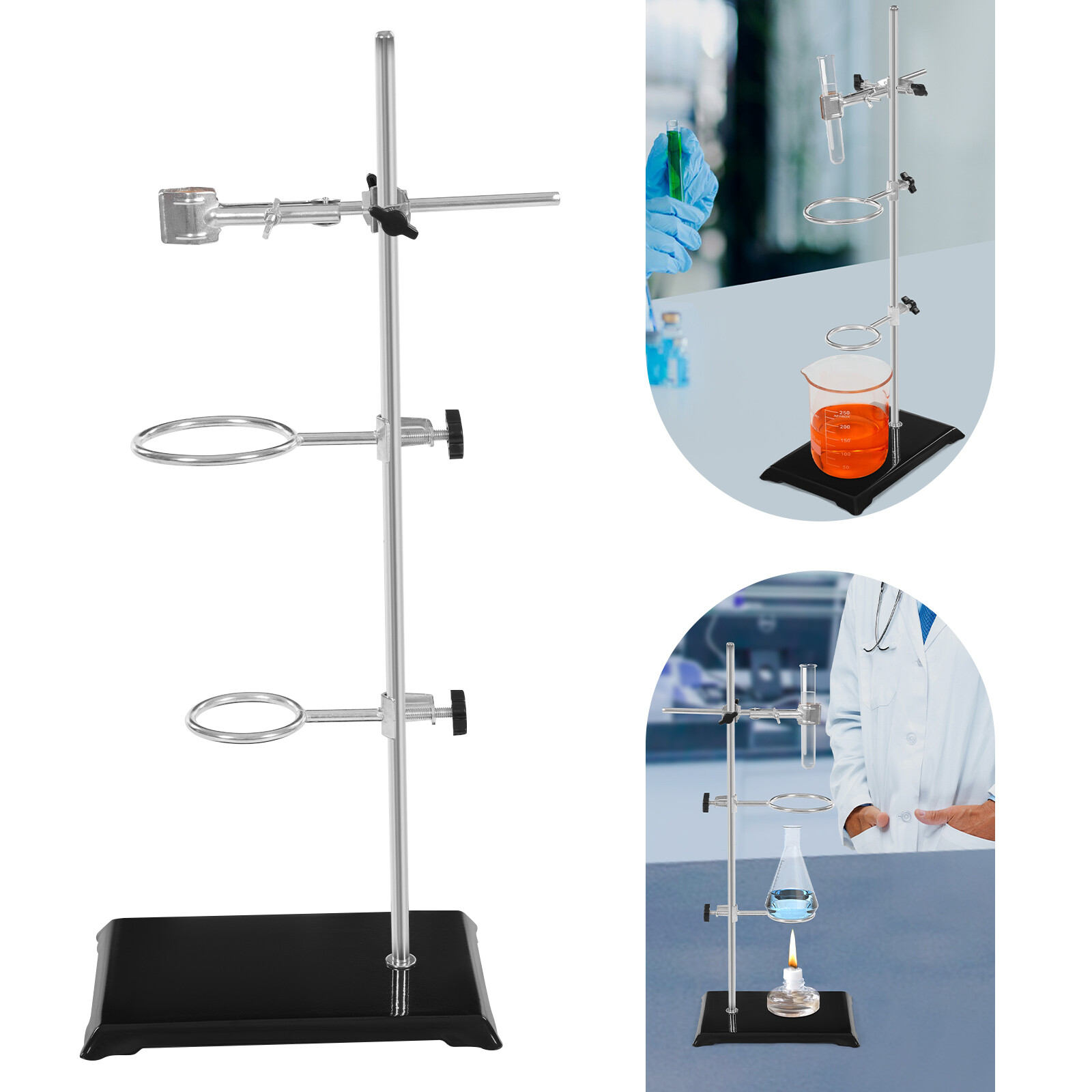 Laboratory Distilling Apparatus Stands Support Clamp Flask Retort Fixing Kit