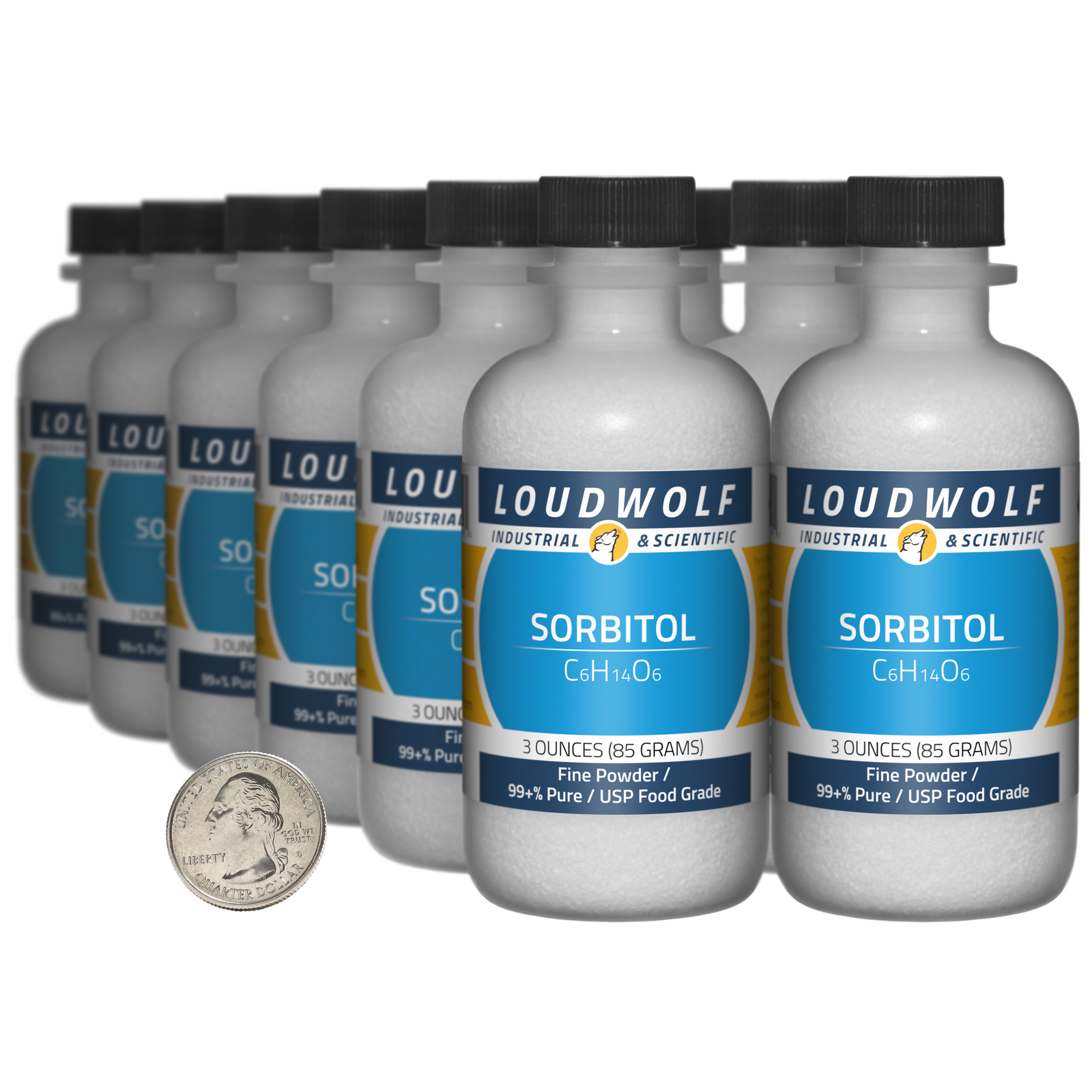 Sorbitol / 2.3 Pounds / 12 Bottles / 99+% Pure USP Food Grade / Fine Powder