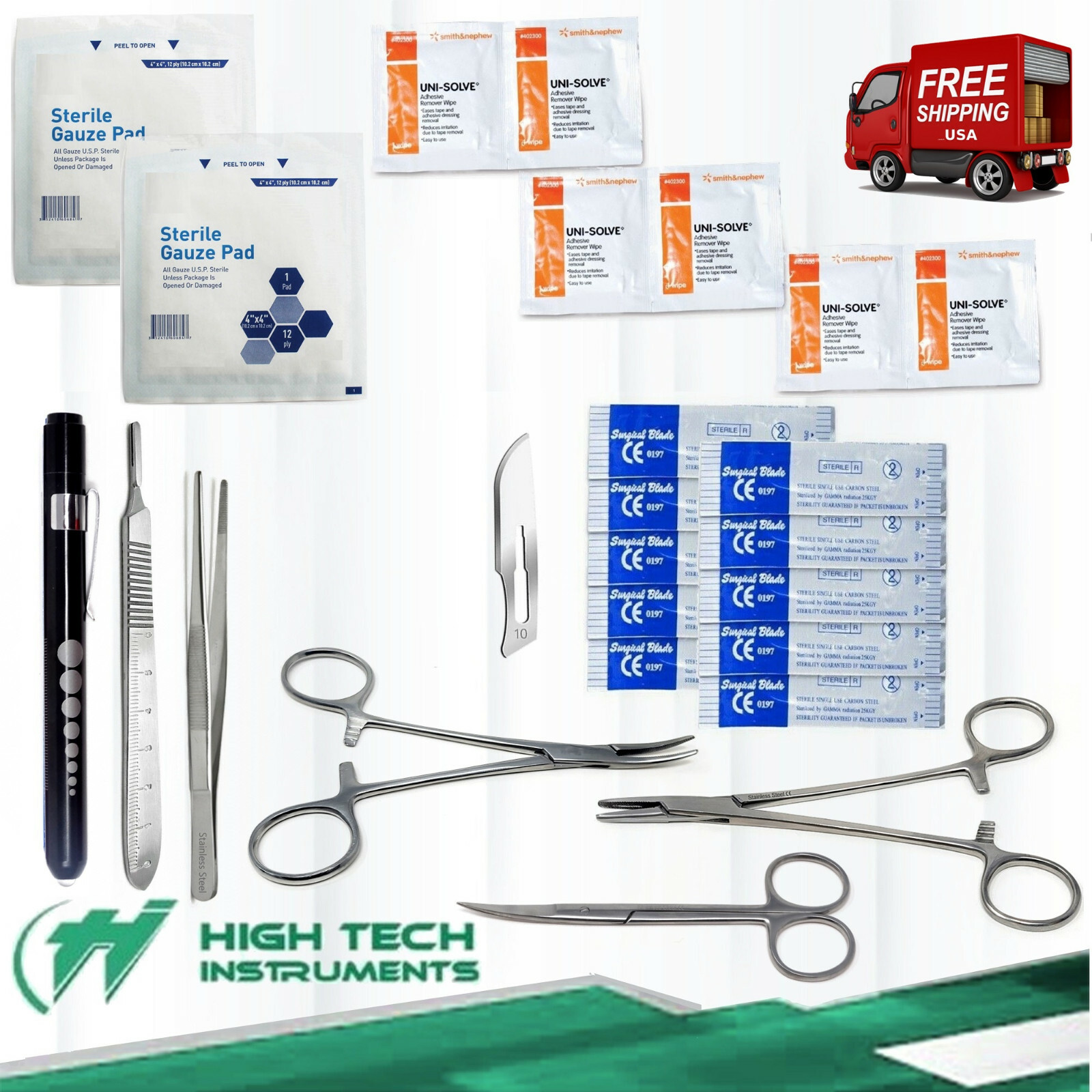 Pet Emergency First Aid Kit, Hunting Hiking Fishing Trips w/ Pets, 24 Pieces