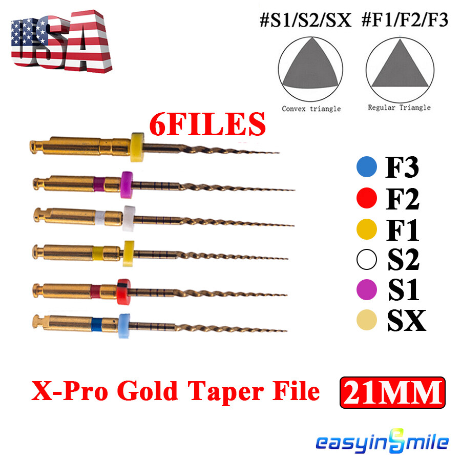 6pcs/pack Dental Endo X-Pro Gold Taper NITI Endo Rotary Files Endodontic Files