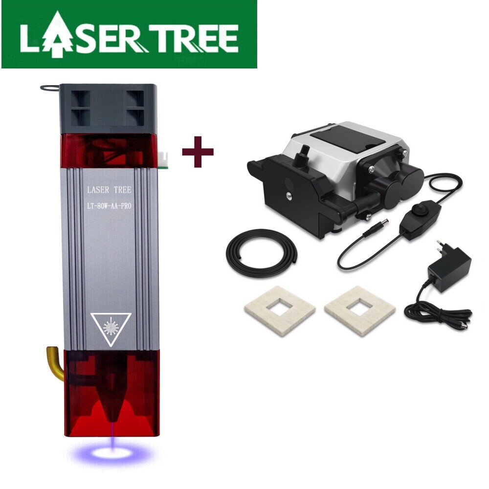 80W 12/24V Laser Module Head Kit for Laser Engraver Cutting DIY ,Air Assist Pump