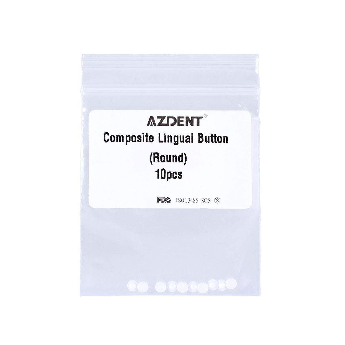 AZDENT Dental Orthodontic Composite Ceramic Lingual Buttons Bondable Round Base