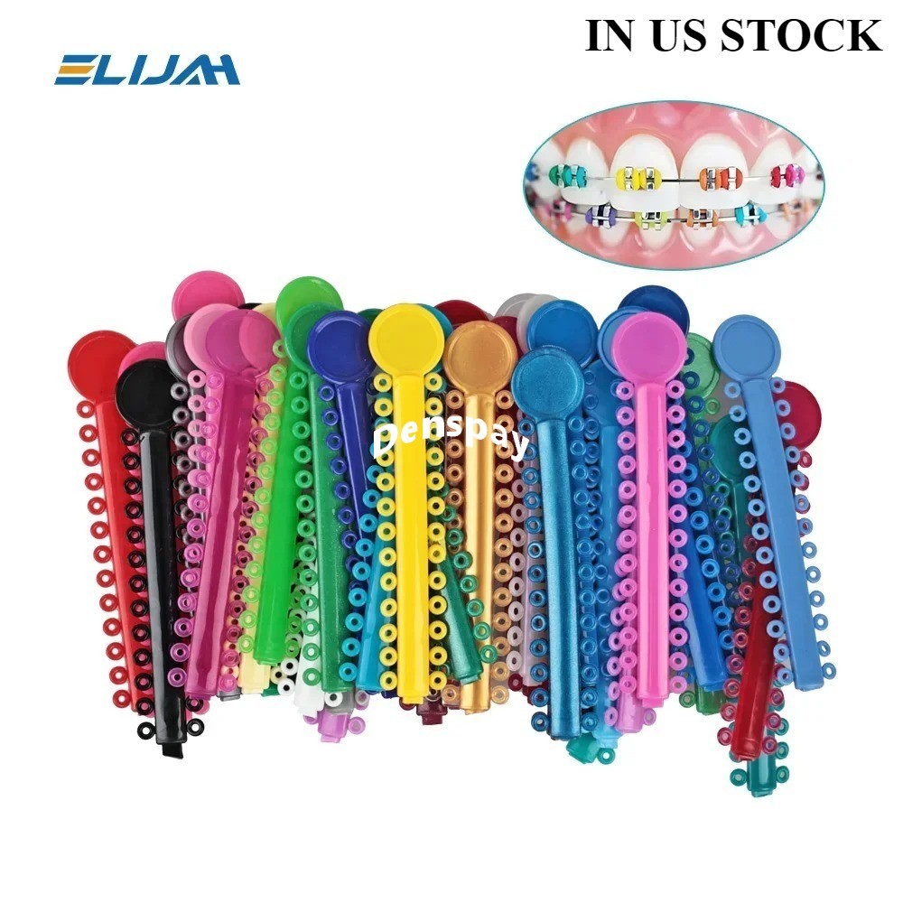 1040pcs Dental Orthodontic Ligature Ties Braces Elastic Rubber Bands Mixed Color
