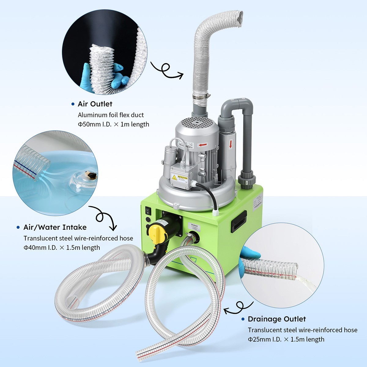 FDA CE Dental Mobile Suction Unit Pressure Pump Strong Suction 300L/600L/min