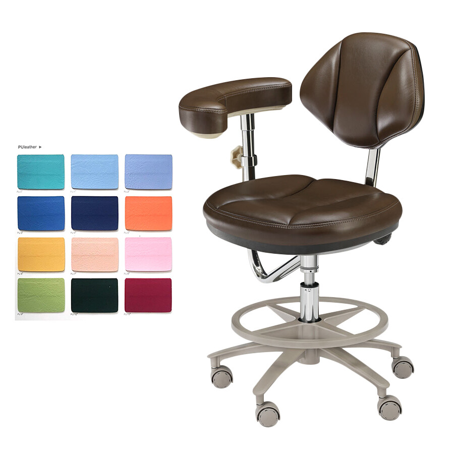 Dental Deluxe Microfiber/PU/Imported Leather Doctor&Assistant Office Chair HS-9
