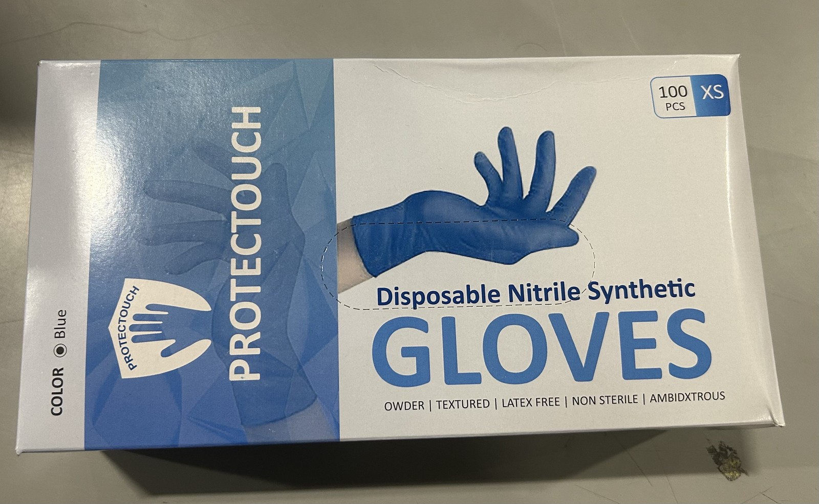 PROTECTOUCH DISPOSABLE ONE USE NITRILE SYNTHETIC GLOVE EXTRA SMALL 100PCS – BLUE