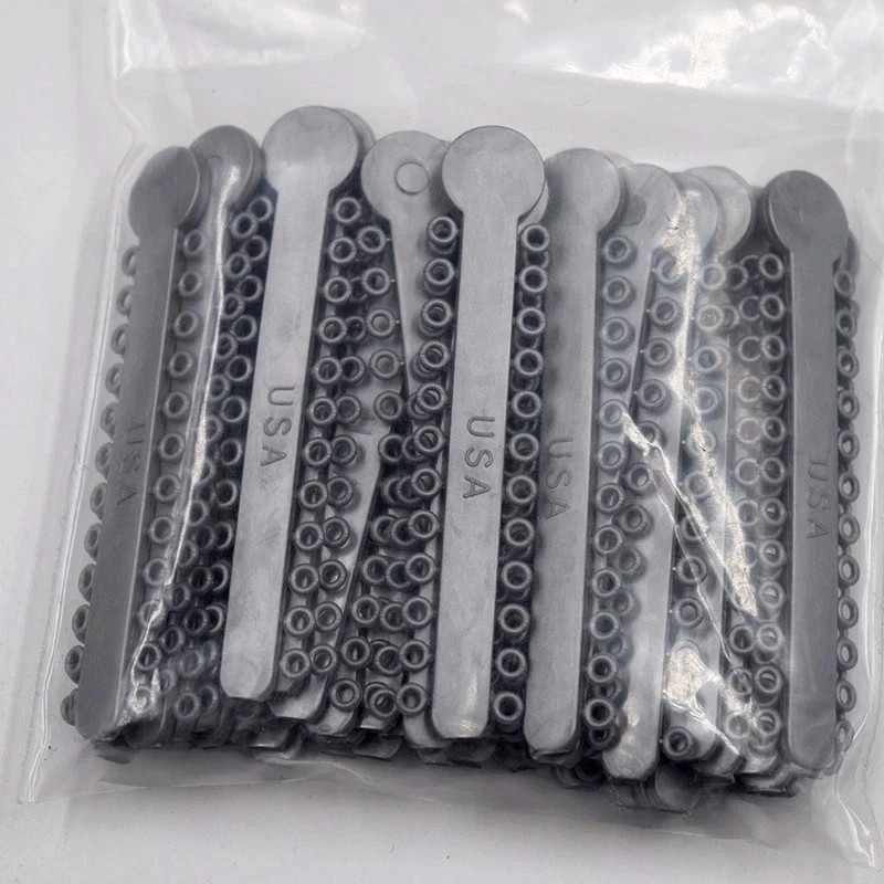 Orthodontic Dental Elastic Ligature Ties Rubber Ortho Braces Bands Gray