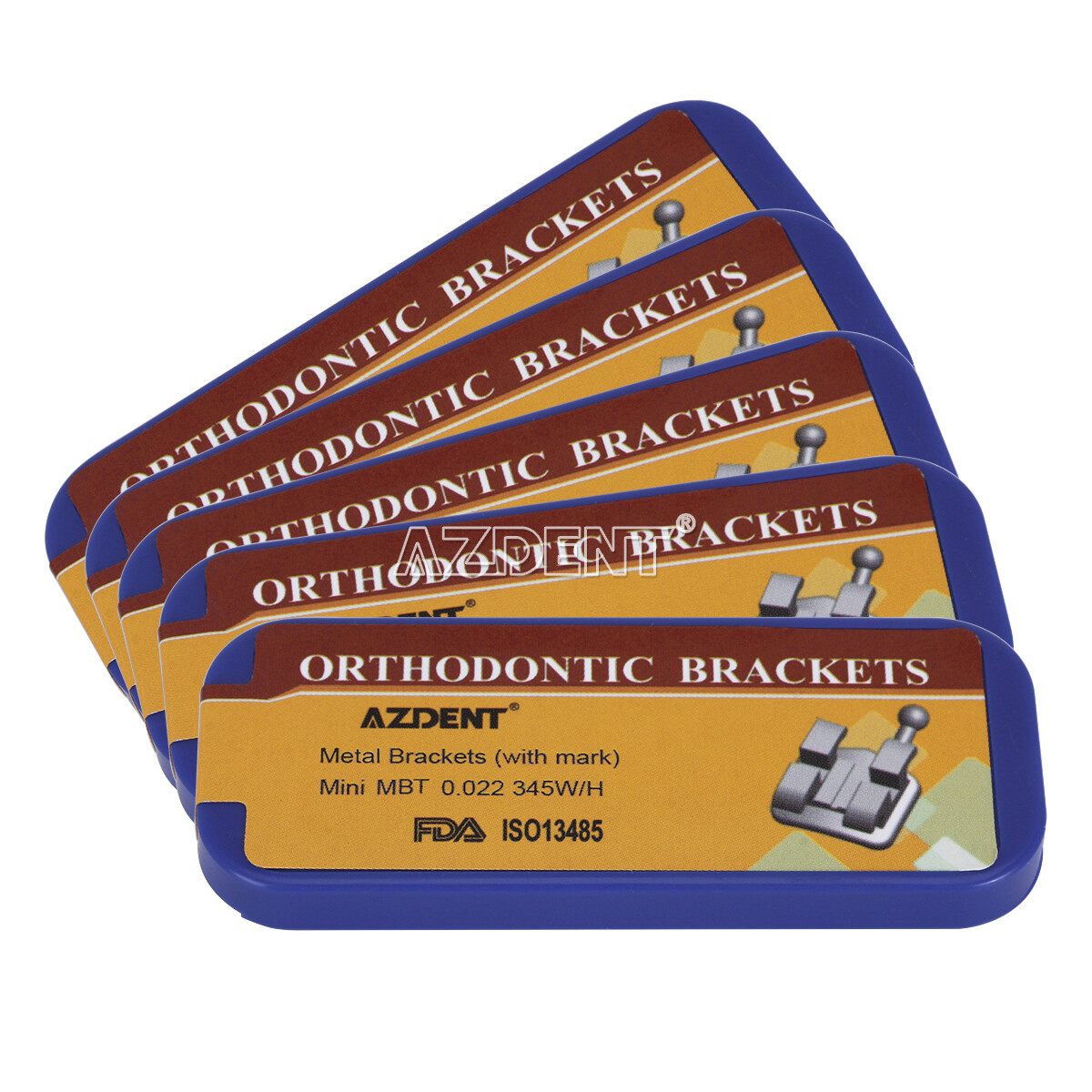 AZDENT Dental Orthodontic Metal Brackets Braces Mini Roth /MBT.022 Hooks 345 FDA
