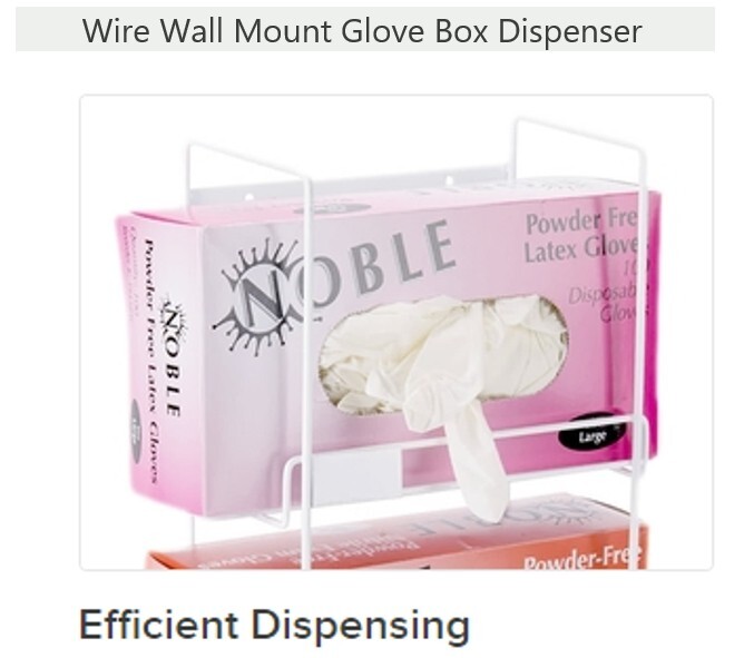 3-Tier Glove Box Holder White Wire Wall-Mount Saves Counter Space