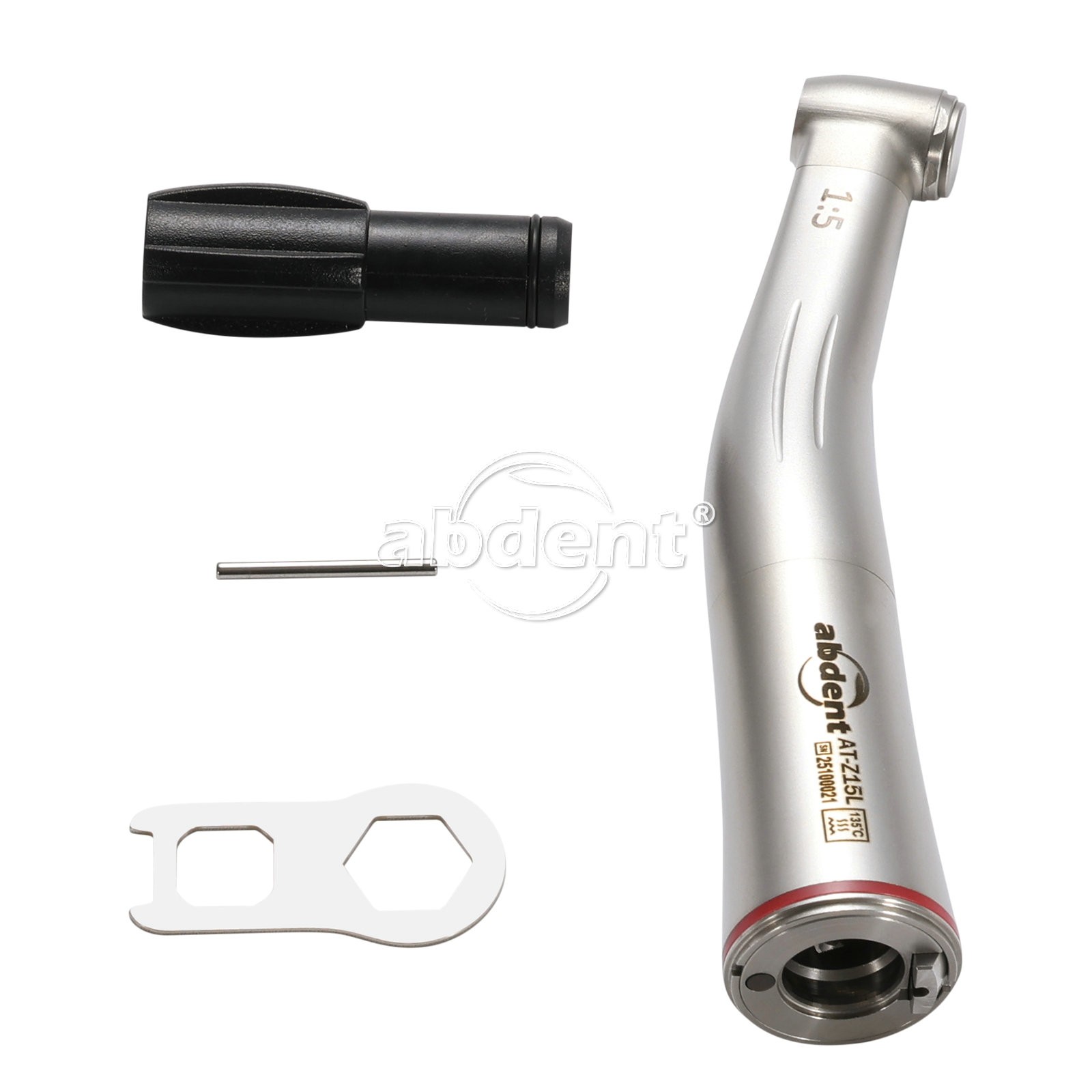 Abdent Dental 1:5 Fiber Optic LED Contra Angle Increasing Handpiece Push Button