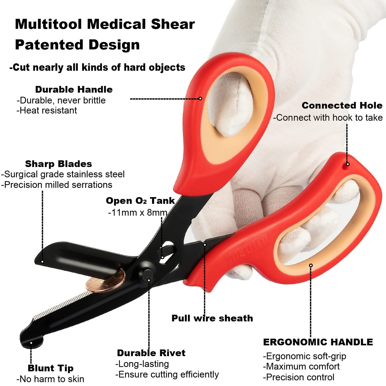 Multi-Purpose 2-Pack Trauma Scissors – Sharp and Reliable 8-Inch Medical Shears