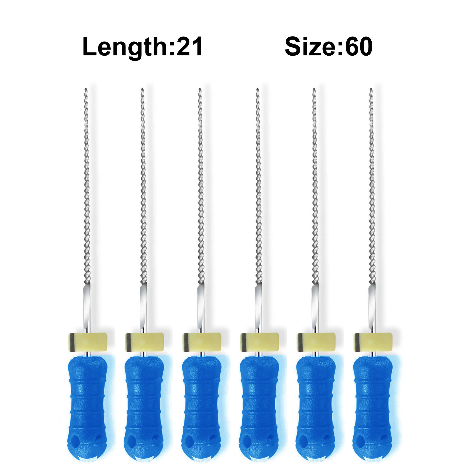 Sky Choice K-Files – 21 mm Length, Size 60 Blue with Rubber Stopper 6/Pkg