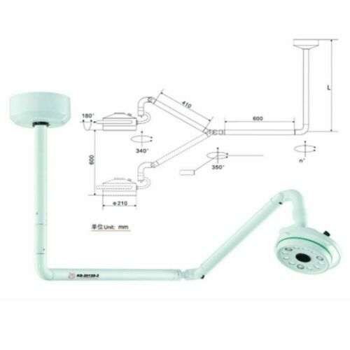 800mm Ceiling-Mounted 36W LED Surgical Exam Light Shadowless Surgical Lamp FDA