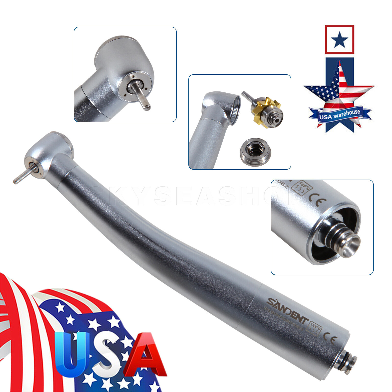 1-10 NSK Style Dental High speed Handpiece Turbine 3 Spray Fit NSK Quick Coupler