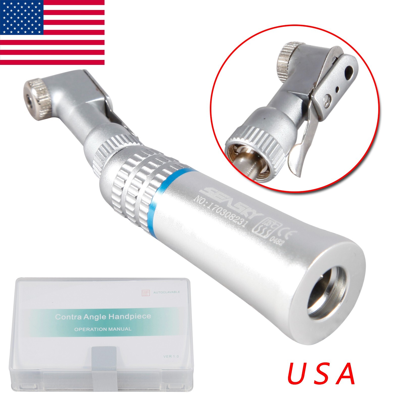 Dental 20:1 Reduction Implant Surgical Contra Angle Handpiece Push Fit NSK STG