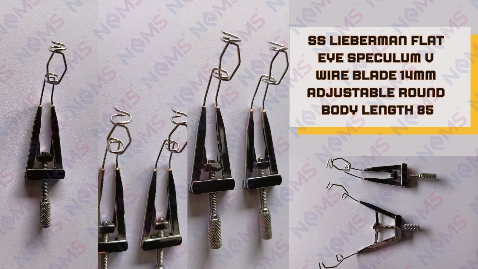 New SS Lieberman Eye Speculum V-Wire Adjustable 14mm Or 15mm Blade Surgical Inst
