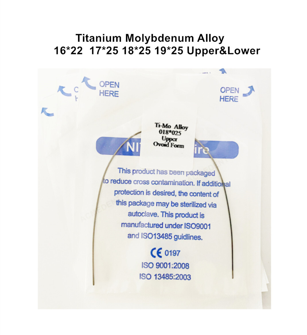 10Pieces Dental Wire Ti-Mo Titanium Molybdenum Alloy Arch Wires TMA Rectangle