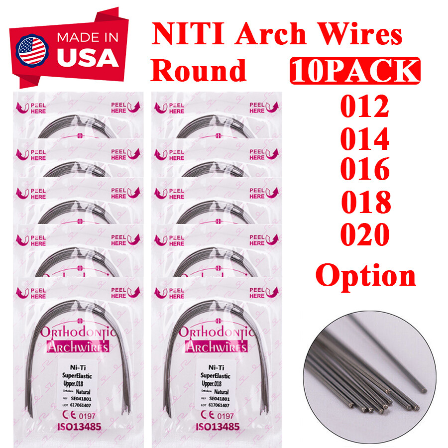 10Pack Dental Orthodonic Super Elastic Niti Round Arch Wire Natural Easyinsmile