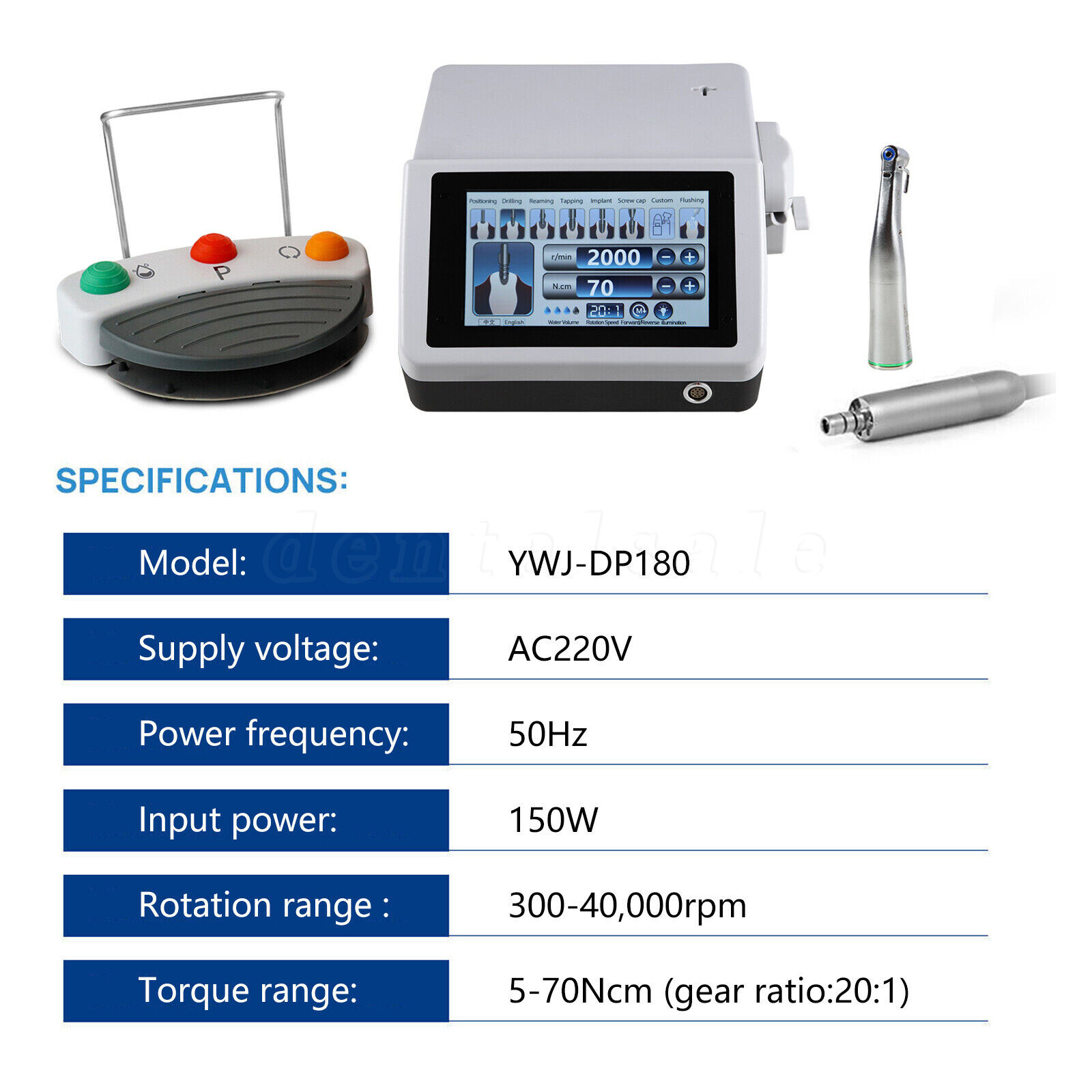 Implanter Plus Dental Implant Physiodispenser Motor w/ 20:1 Handpiece Surgic Pro