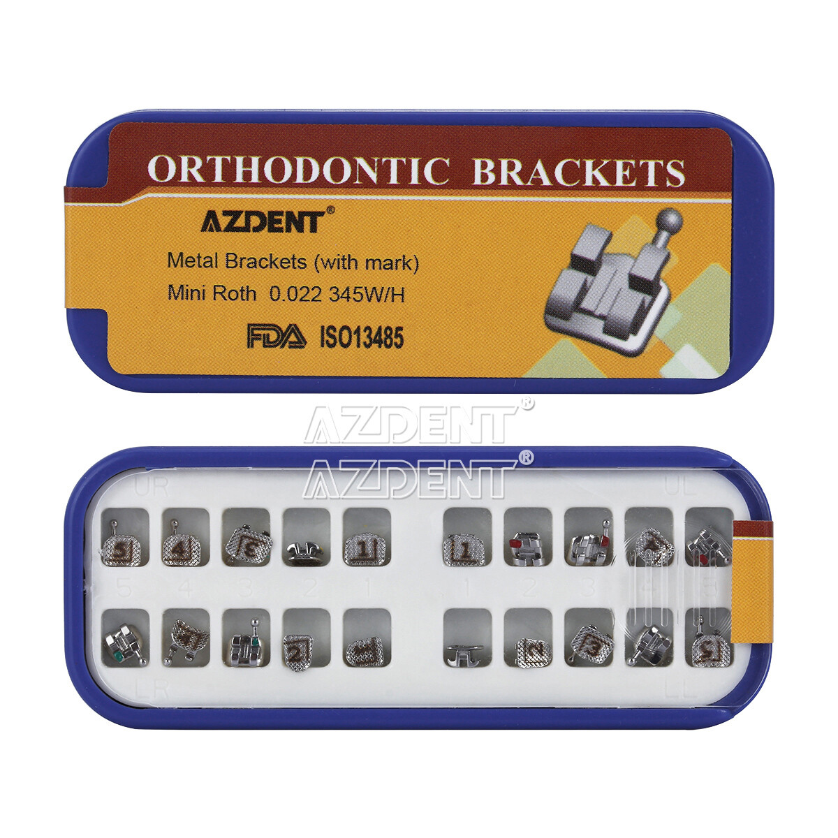 AZDENT Dental Orthodontic Bracket Braces MIM/Split mini Roth.022 345with hook