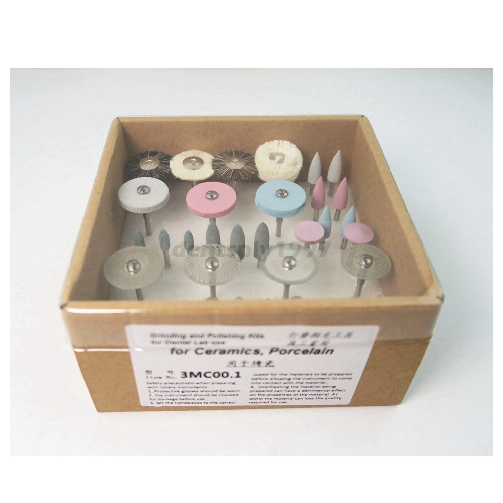 35pcs Grinding Polishing Kit for Ceramics/Porcelain Dental Lab Use 2.35mm HP Bur