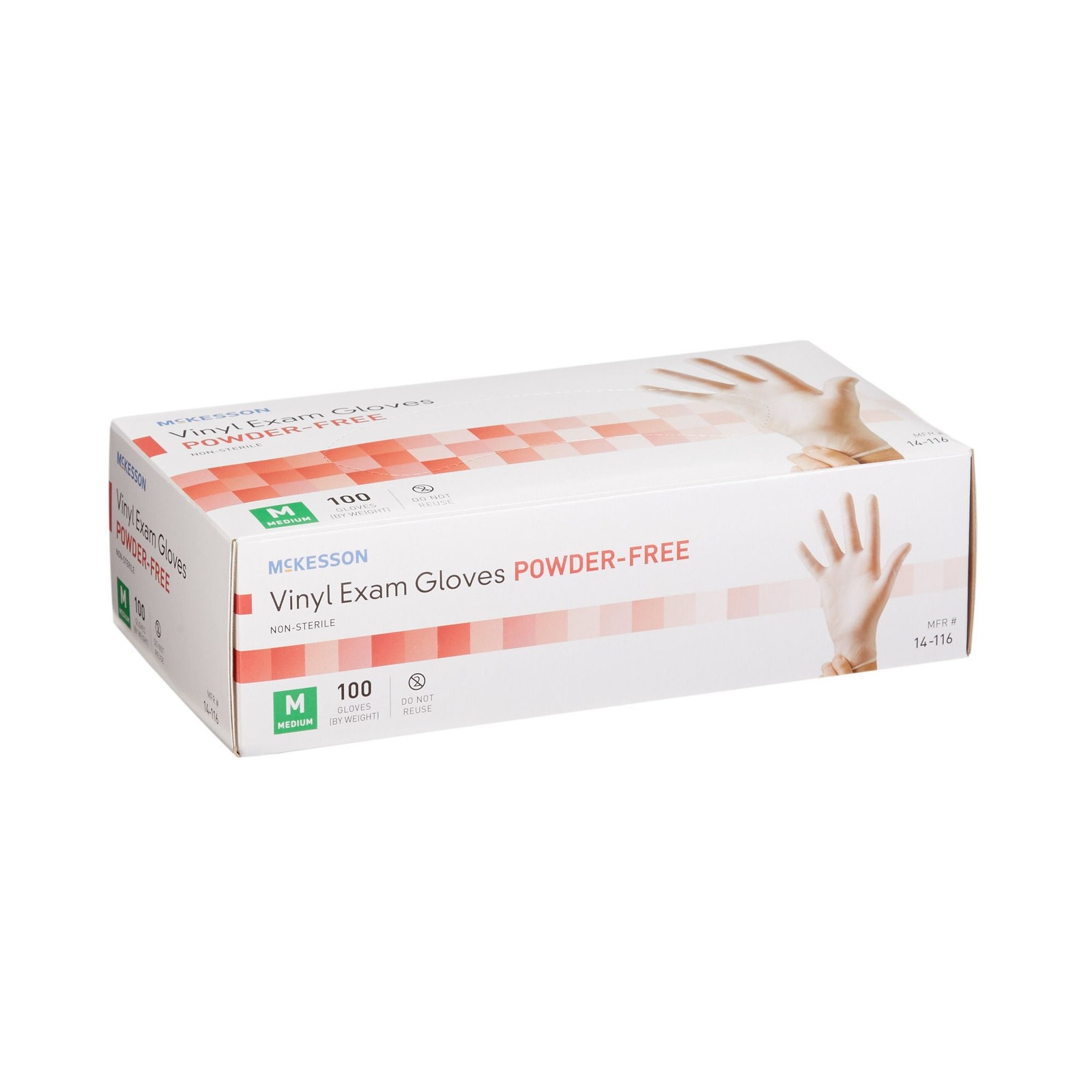 McKesson Vinyl Exam Glove Standard Cuff Length MEDIUM 1000 per Case