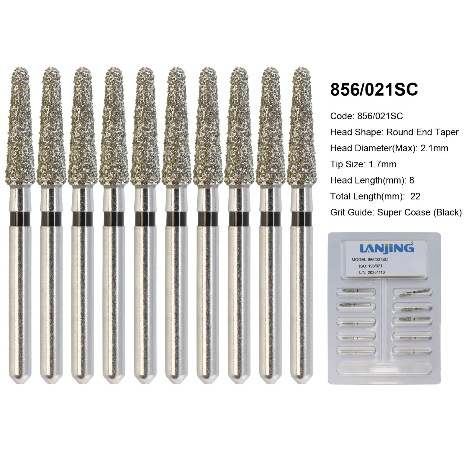 Diamond Burs Dental Zirconia Cutter Diamond Bur FG Football Round End Taper Pear