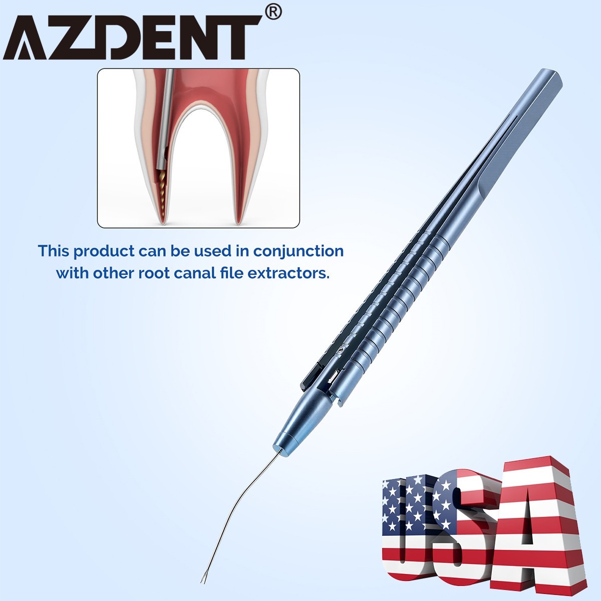 AZDENT Dental Medical Stainless Steel Micro Tweezers Root Canal File Extractor