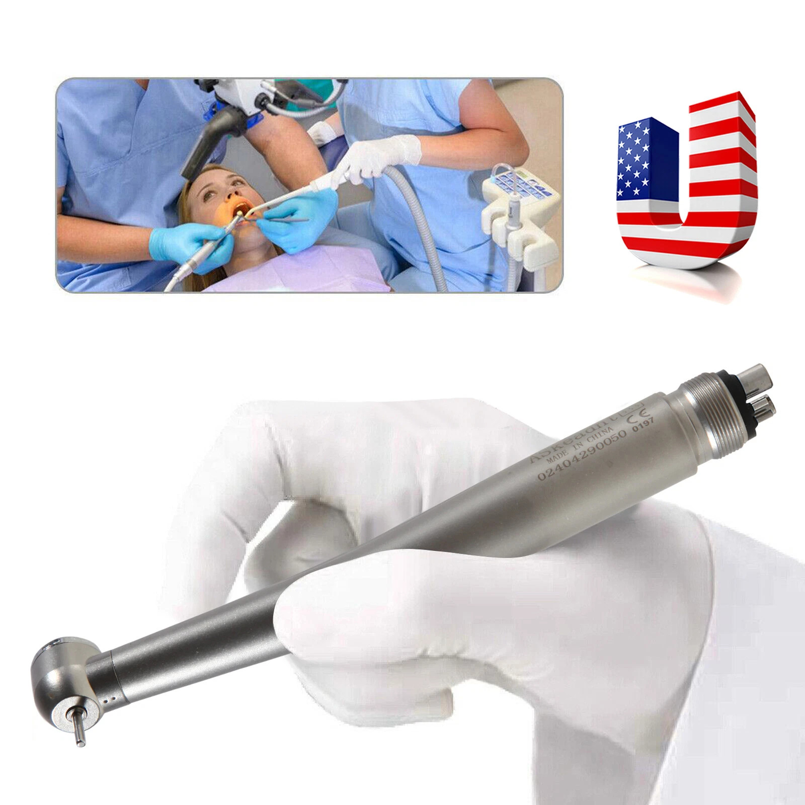 10PCS SEASKY NSK Style Dental High Speed Handpiece Push Button Type 4Hole Spray