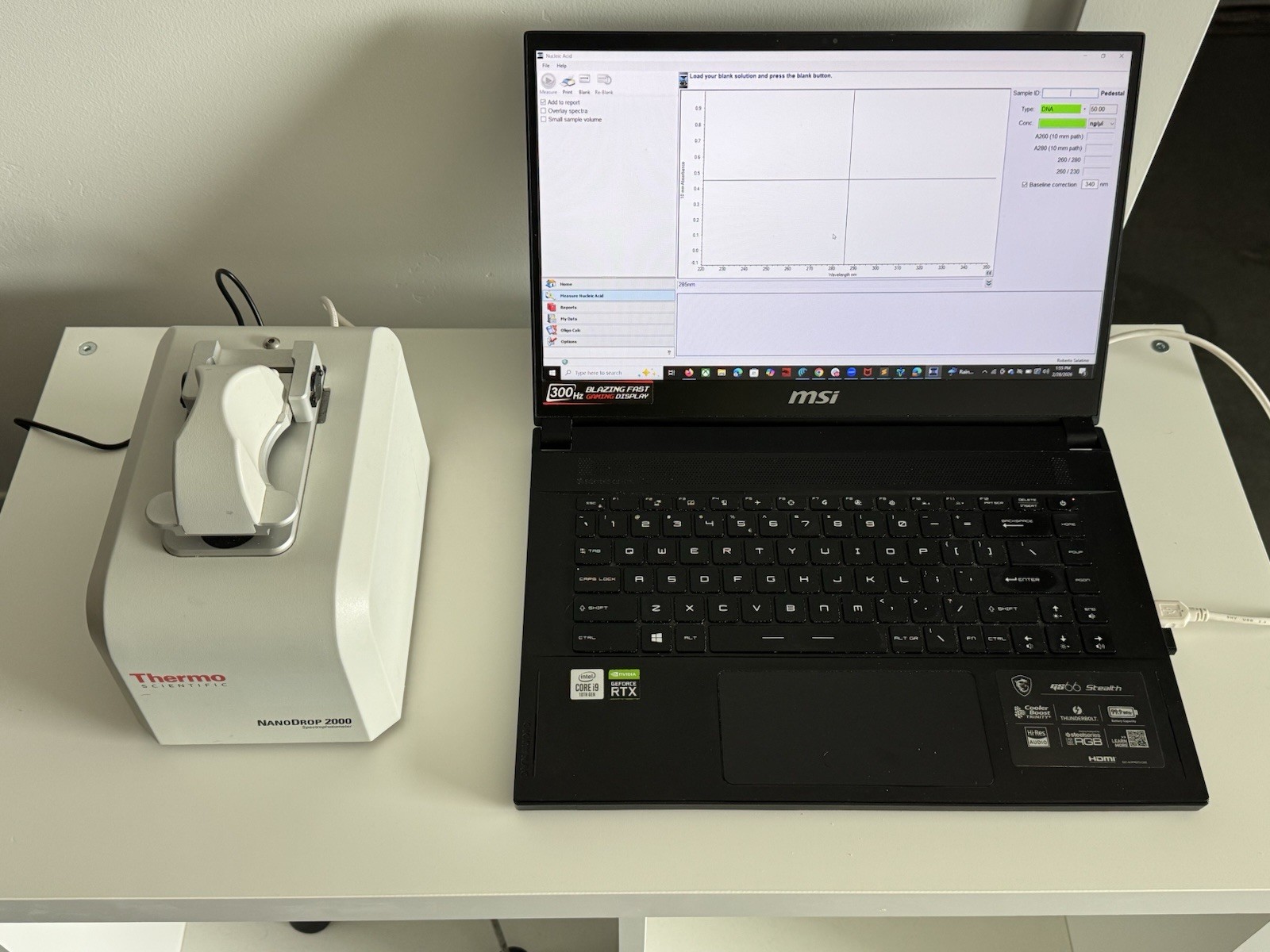 Thermo Scientific NanoDrop 2000 Spectrophotometer.