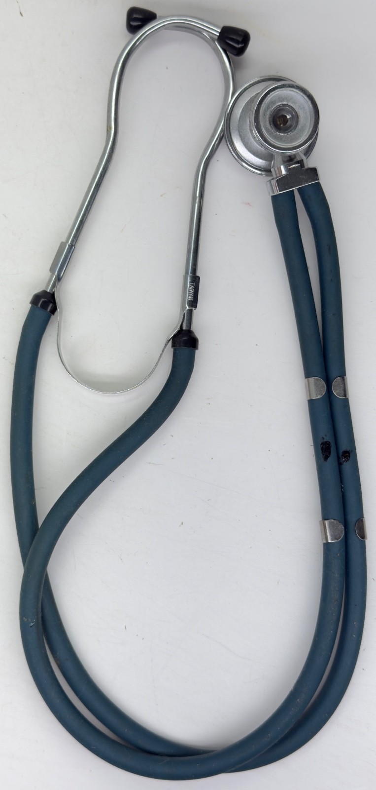 Vintage Sprague Rappaport Type Dual Head Stethoscope Teal Taiwan Medical READ