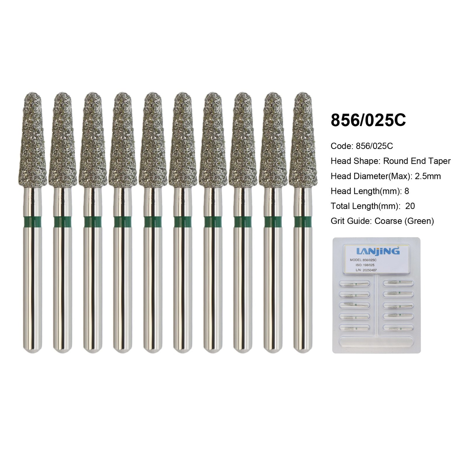 Diamond Burs Dental Zirconia Cutter Diamond Bur FG Football Round End Taper Pear
