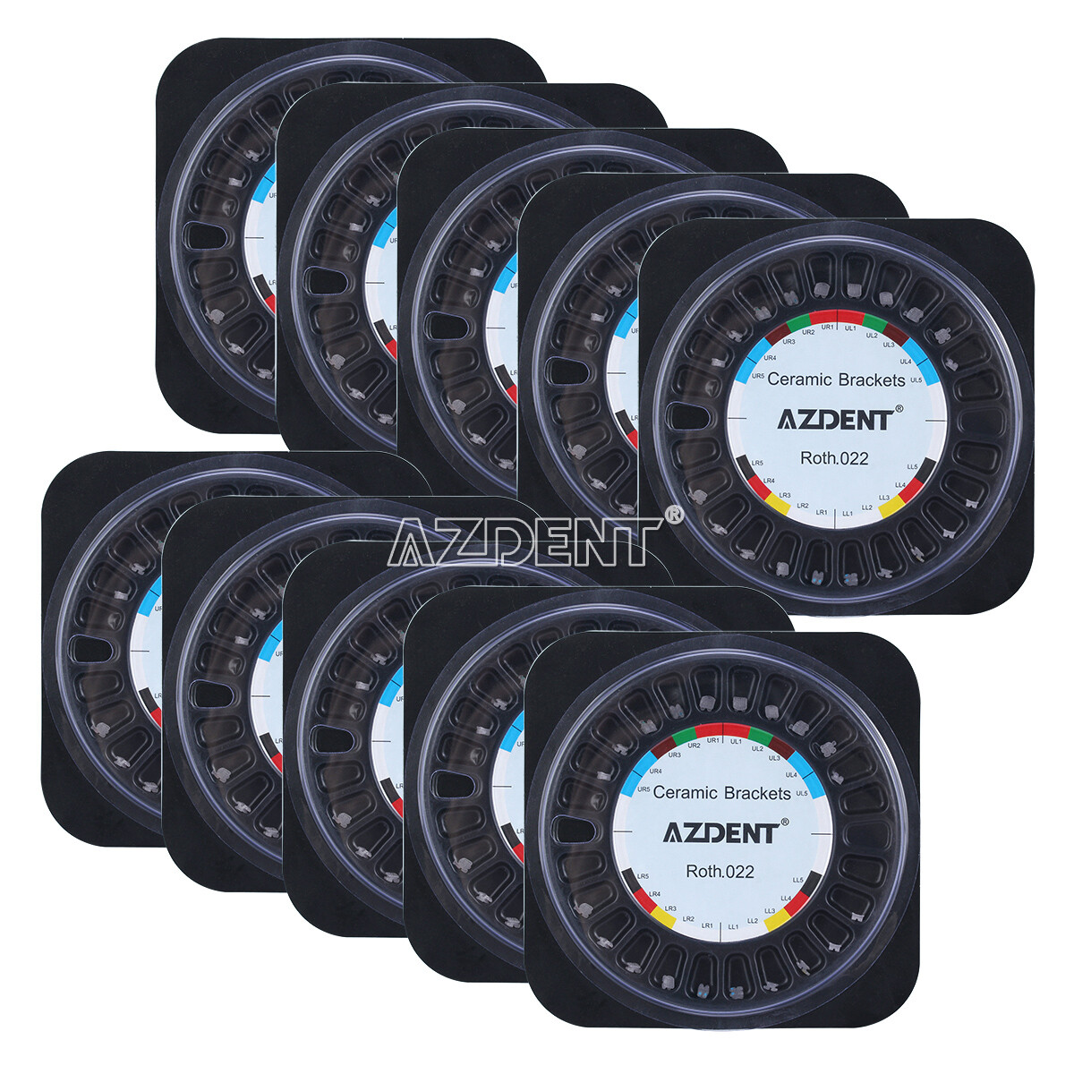 AZDENT Dental Orthodontic Ceramic Brackes Braces Roth /MBT .022 Hooks 345