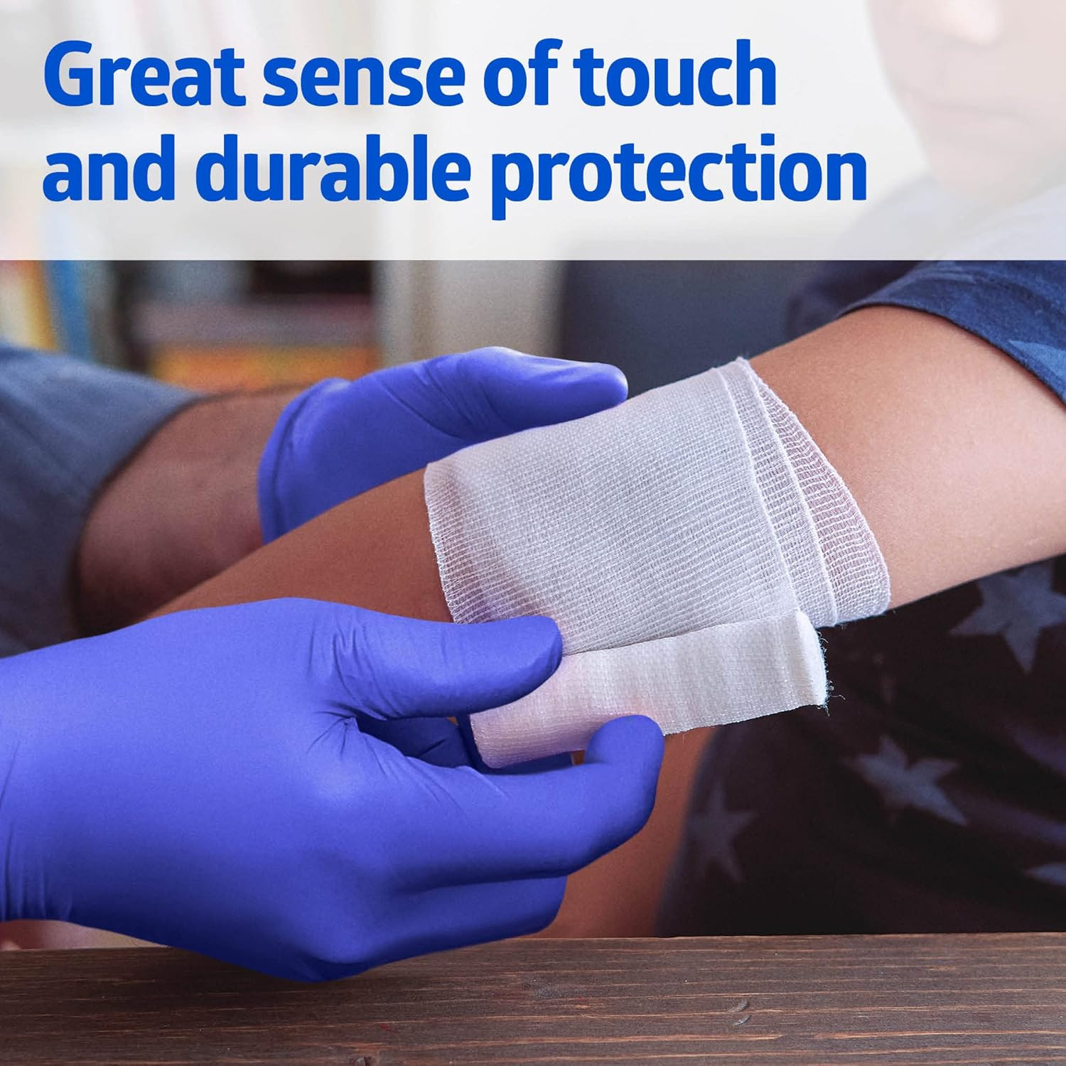 Medline Fitguard Touch Nitrile Exam Gloves, Disposable, Powder-Free, Cobalt Blu
