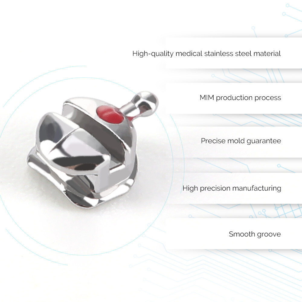 AZDENT Dental Orthodontic Metal Brackets Braces ROTH/MBT 0.022 Hook 345 CE FDA