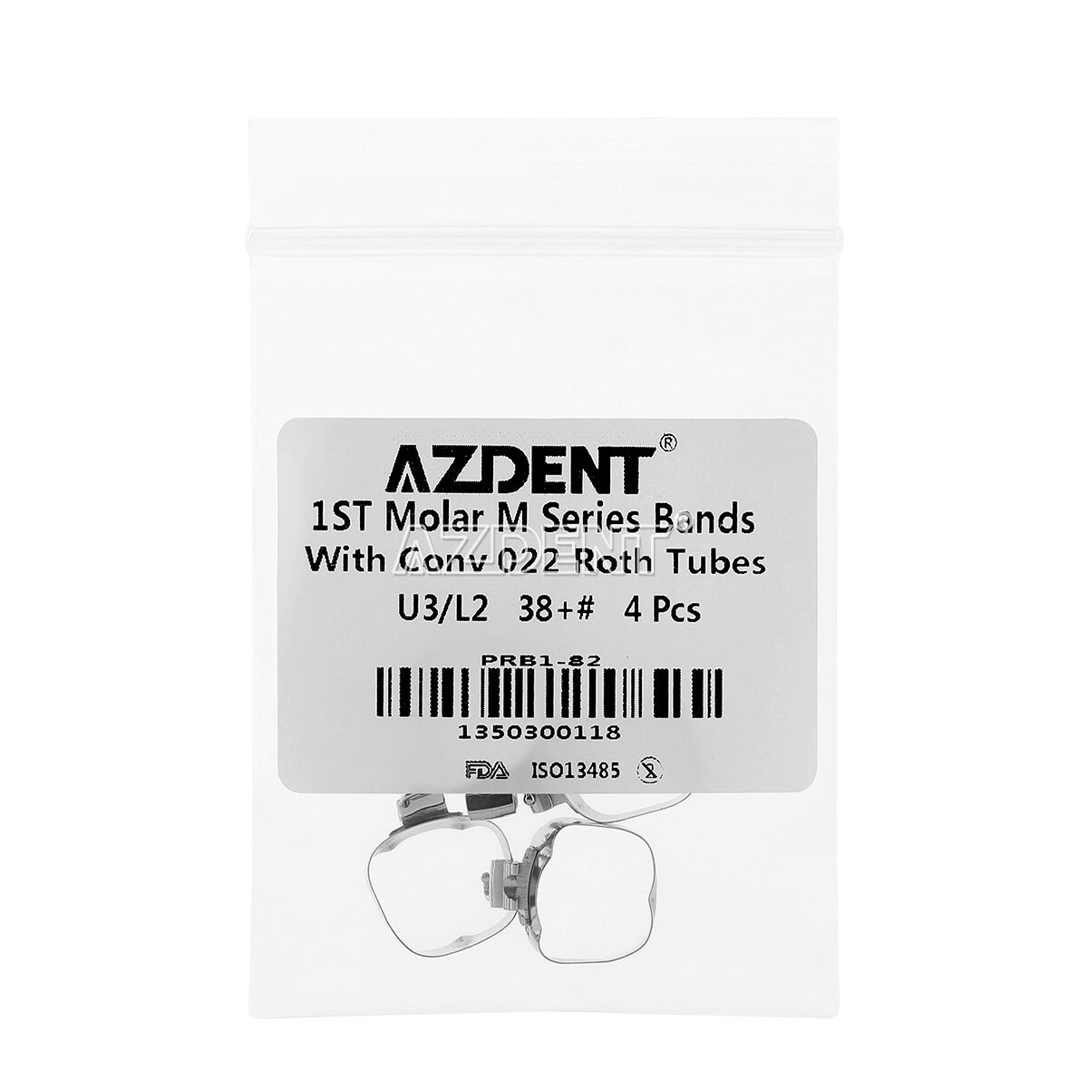4PCS/Set Dental Orthodontic Buccal Tube Bands 1st Molar #35-40+# Roth .022 U3/L2