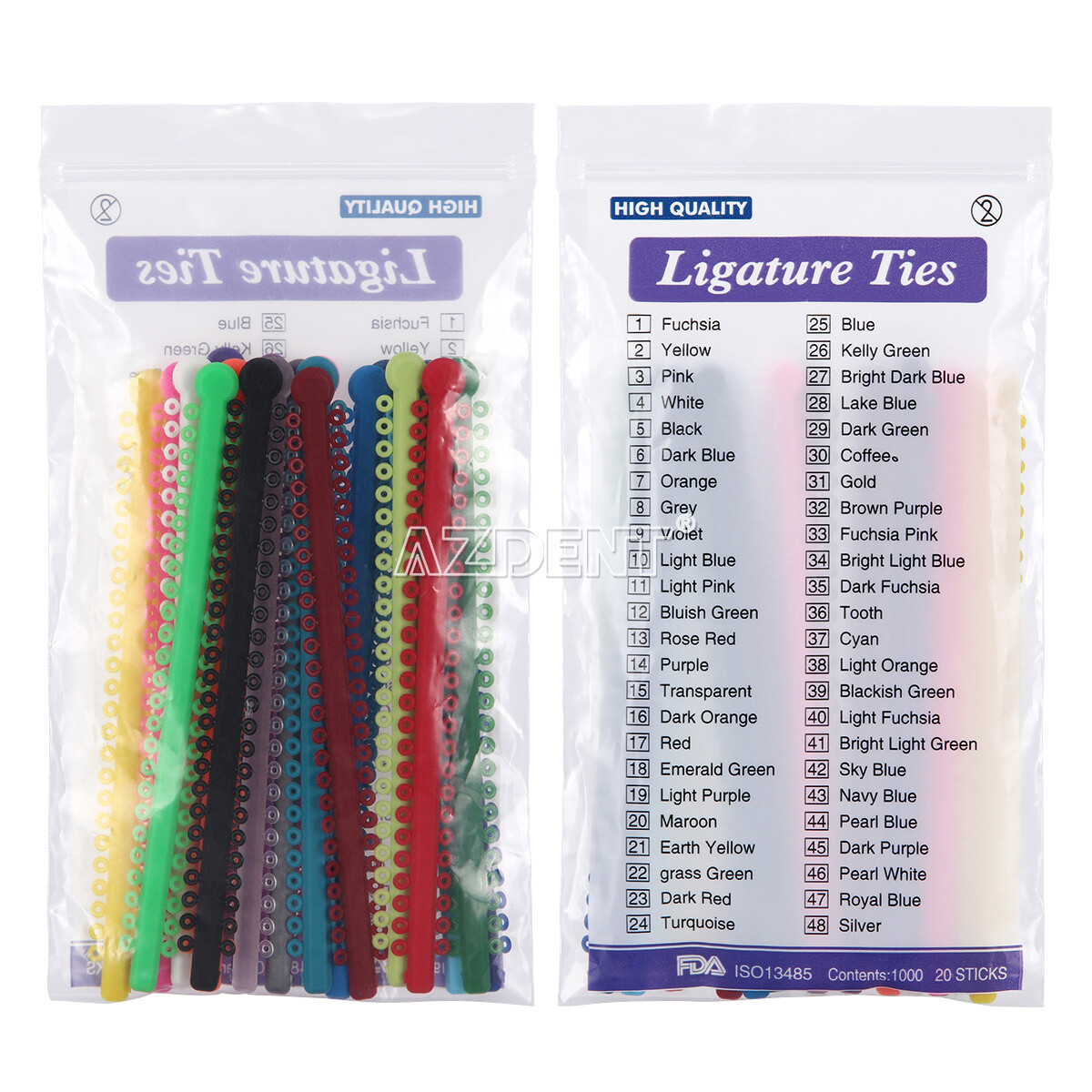 AZDENT 1000Pcs/Pack Dental Orthodontic Ligature Ties Braces Elastic Rubber Bands