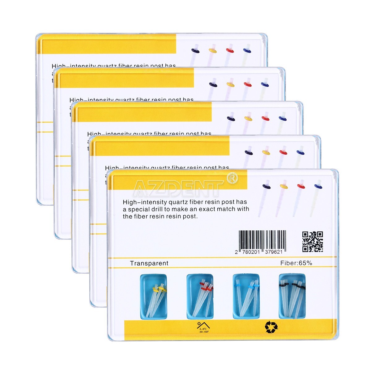 AAA Dental Fiber Post Resin High-intensity Screw Thread Glass +4*Drills FDA CE