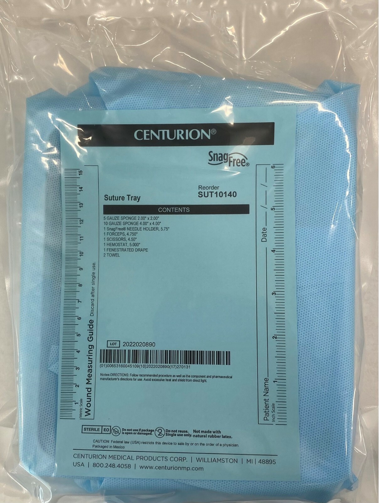 *1-Pack* Medline Centurion Suture Tray Sterile SUT10140