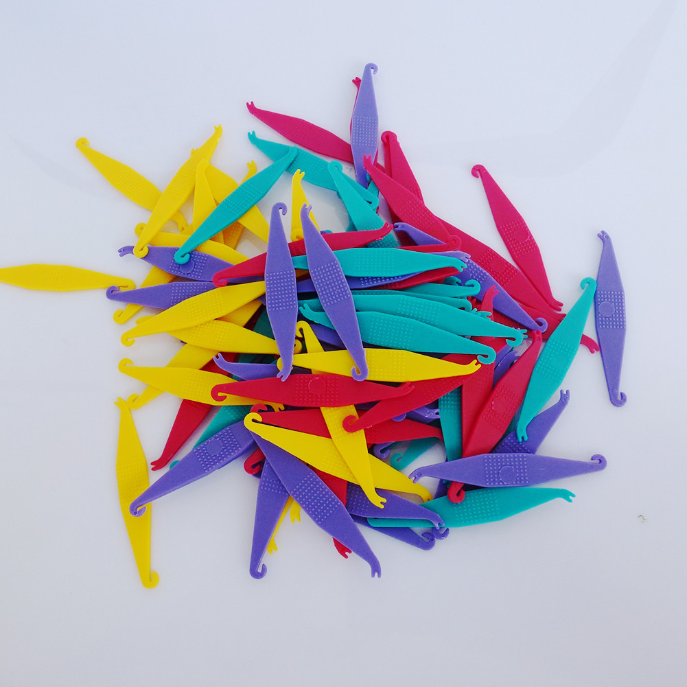 Dental Orthodontic Elastic Placer Elastic Rubber Band Placers Mixed Color 100Pcs